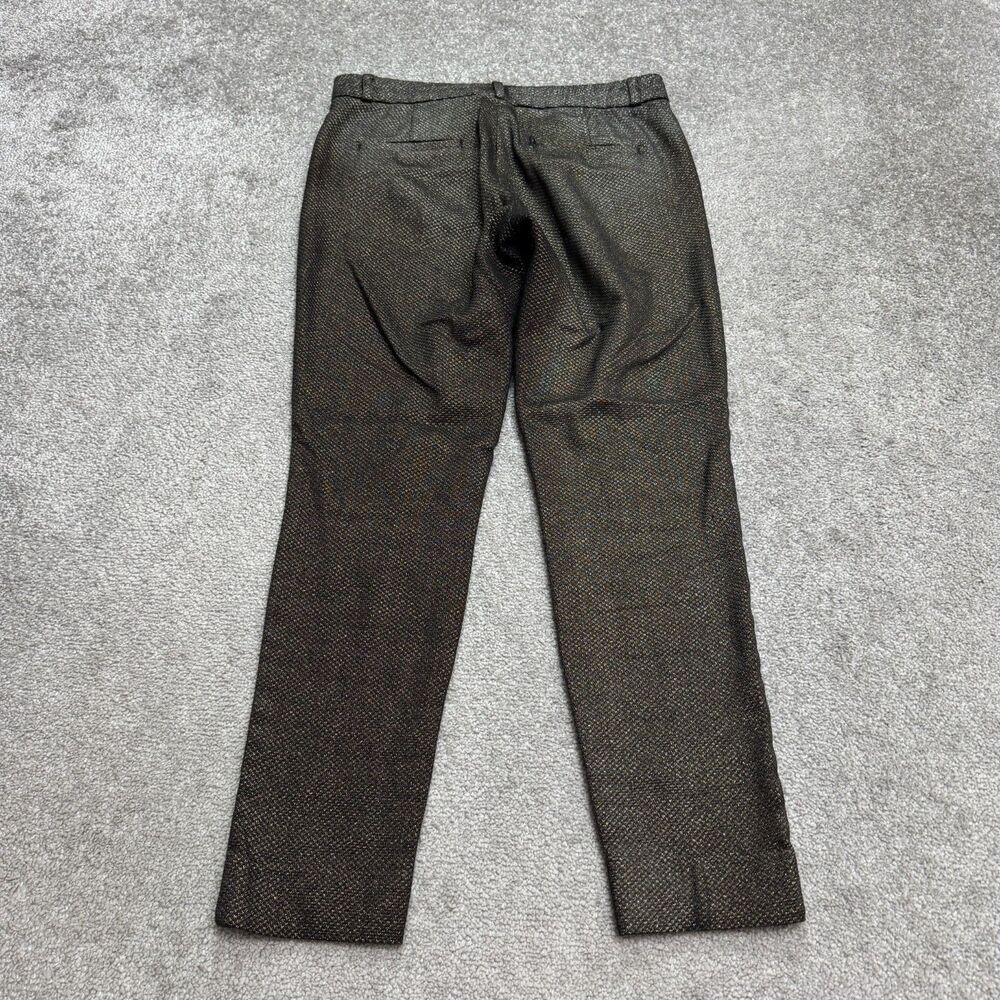 Banana Republic Sloan Metallic Slim Fit Ankle Pants Women 2 Gold Bronze Textured - Picture 2 of 16